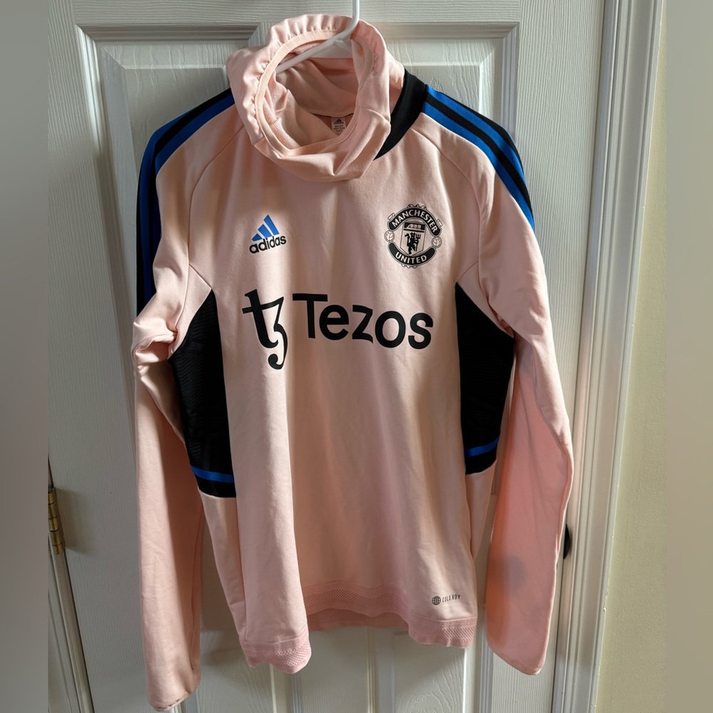 Adidas T3 Tezos Pink Manchester United  Hoodie size Small